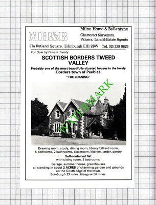 The Loaning Peebles House Sale Advert - 1980 Cutting