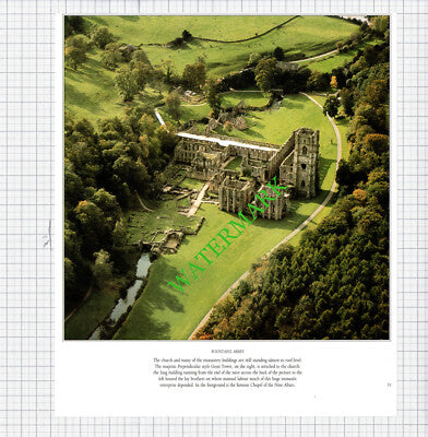 Fountains Abbey Yorkshire - 1980s Cutting / Print