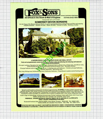 Dulverton Manor House Sale Advert / East Linton School Mansion - 1980 Cutting