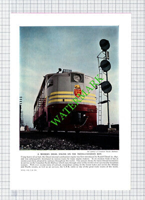 Queensland Railways Westlander / Canadian Pacific Diesel Engine - c.1950s Print