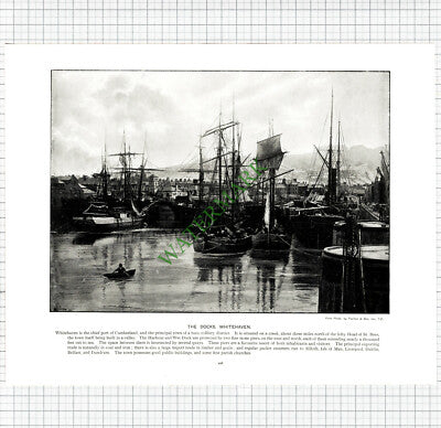 X1976) WHITEHAVEN Docks  / PETERBOROUGH  -   c.1895 Book Print