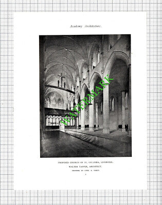 Church of St Columba Liverpool Walter Tapper Architect - 1923 Book Print