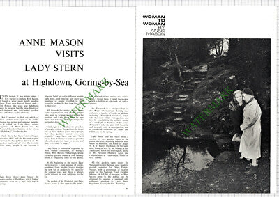 9491) Lady Stern Highdown Goring By Sea Sussex  -1965 Article