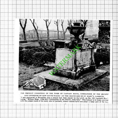 Captain Bligh Bounty Tomb St Mary's Lambeth - 1953 Cutting
