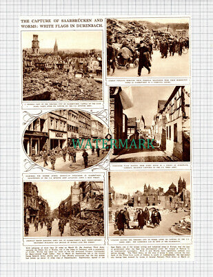 X978) Capture of Saarbrucken & Worms Durenbach Germany WW2 -1945 Clip