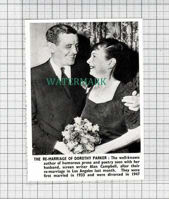 C3375) The Re-Marriage Of Dorothy Parker Alan Campbell Poet - 1950 Clip