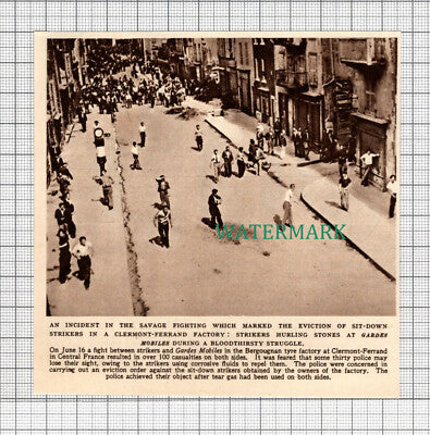 C2753) Bergougnan Tyre Factory Clermont-Ferrand France Strike Violence 1948 Clip