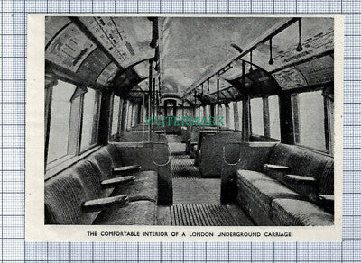 C4109) London Underground Carriage Interior - c1950s Cutting
