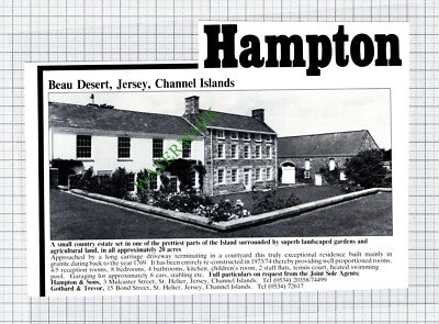 Beau Desert Jersey Channel Islands House Sale Advert - 1981 Cutting