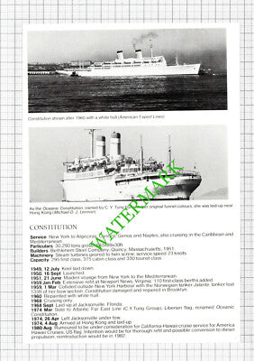 OCEANIC INDEPENDENCE Ship  / OCEANIC CONSTITUTION - 1980s Cutting
