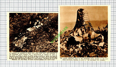 Air Disaster Crash Skymaster Blue Ridge Mountains Virginia America -1947 Cutting