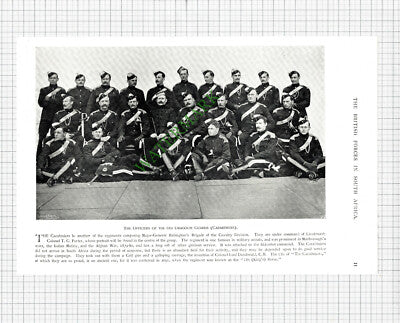 6th Dragoon Guards Carabiniers Lt Col T C Porter  -   c.1900 Print / Cutting