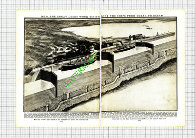 Panama Locks - c.1940s 2-Part Cutting / Print