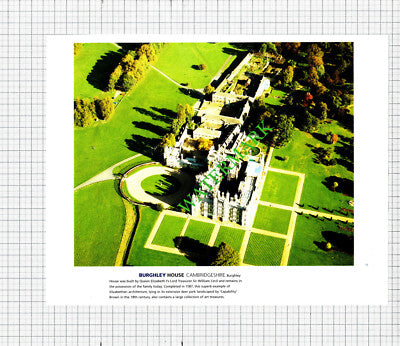 Burghley House Cambridgeshire / Bury St Edmunds Suffolk  c.1990s Cutting / Print