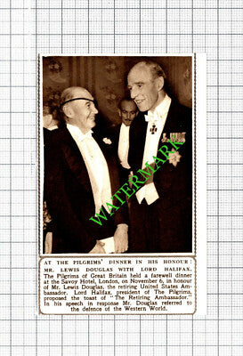 Mr Lewis Douglas Lord Halifax Pilgrims Of Great Britain -  1950 SMALL Cutting