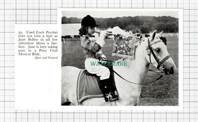 C5445) Jane Bullen Pony Club Coed Coch Pryderi Horse Riding - 1959 Cutting