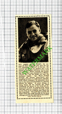 Sgt James Allen Ward New Zealand WW2 - 1941 Small Cutting