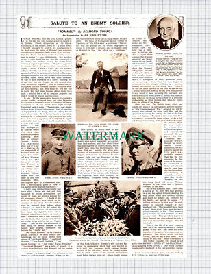 X921) PAPER CUTTING - Erwin Rommel Brig Desmond Young Review - 1950 Clip