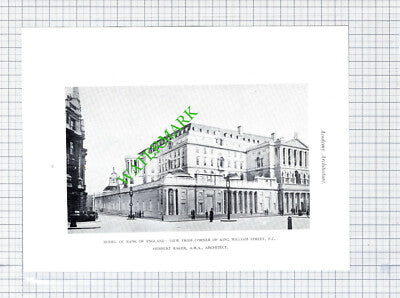 Cardiff Memorial Bradshaw Ledward  / Bank of England London - c.1925 Book Print