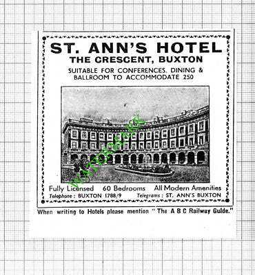 St Ann's Hotel Buxton Small Advert - 1964 Cutting