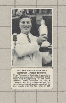 C884) Peter Thomson Australia British Open Golf Champion Southport 1951 Cutting