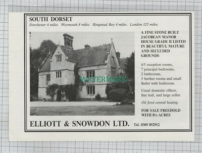 Dorchester Manor House Dorset Fryer Mayne Broadmayne ? - 1980 Advert