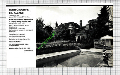 St Albans Hertfordshire House Sale Advert - 1980 Cutting