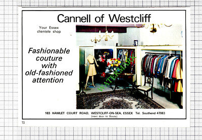 Cannell Of Westcliff On Sea Essex  Advert - 1974 Cutting