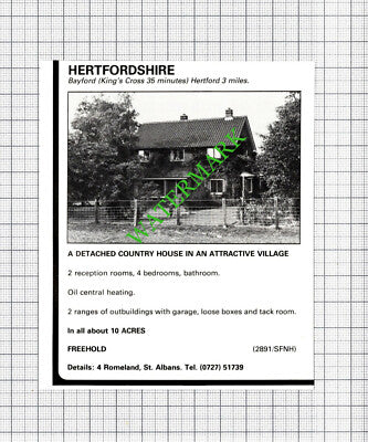 Bayford Hertfordshire House Sale Advert - 1980 Cutting