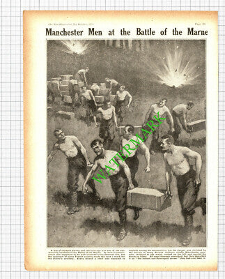 Battle of Marne Manchester Men/ Pilleau Mockett Puckle Pinching - 1914 Cutting