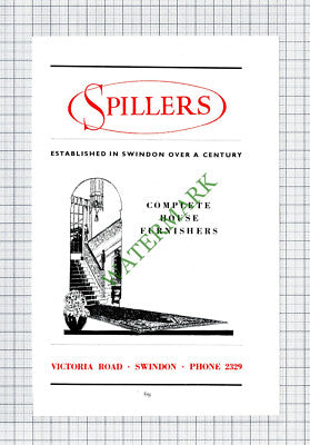 Spillers House Furnishers Swindon Advert - 1951 Cutting