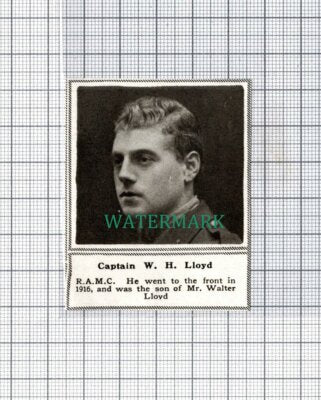 C5306) Captain W H Lloyd RAMC Mr Walter Lloyd - 1918 SMALL Clip