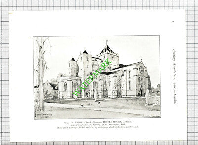 Church Of St Helen Ranworth Norfolk / St Wilfrid's Church Harrogate - 1910 Print