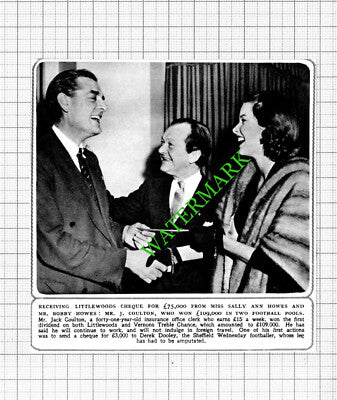 Mr Jack Coulton Littlewoods Win Miss Sally Ann Howes Derek Dooley - 1953 Cutting