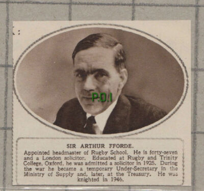C1125) Sir Arthur Fforde Headmaster Rugby School -1948 Clip