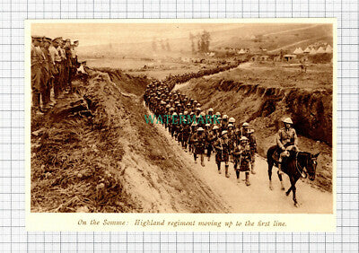 C5599) Highland Regiment Somme World War One - c.1917 Cutting