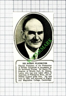 Sir Harry Pilkington Glass Windle Hall St Helens Lancashire - 1953 Small Cutting