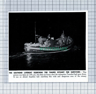 C5005) Southend Lifeboat Searching For TRUCULENT Survivors - 1950 Clip