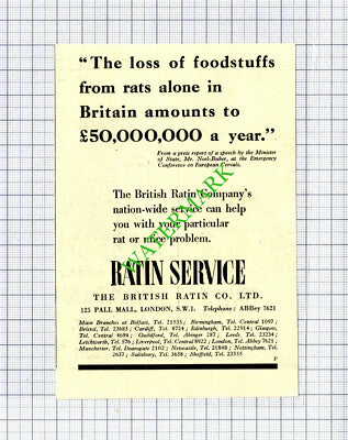 The British Ratin Co Ltd London Small Advert - c.1946 Cutting