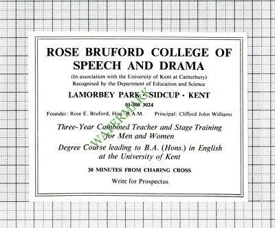 Rose Bruford College Of Speech And Drama Sidcup Advert - 1968 Cutting