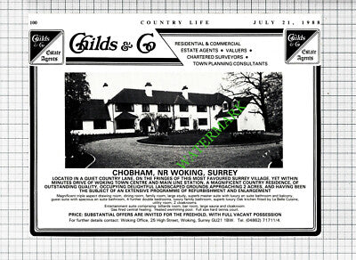 Chobham Woking Surrey / The Lake House Ellesmere House Advert -  1988 Cutting