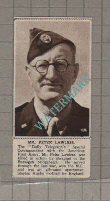C3464) Peter Lawless Daily Telegraph American First Army Remagen - 1945 SMALL