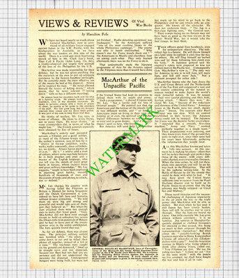 General Douglas MacArthur WW2   - 1944 Cutting / Print