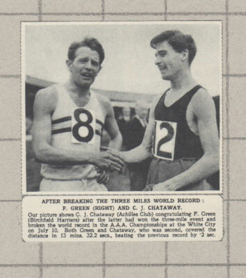 C3083) C Chataway Achilles Club F Green Birchfield Harriers Running - 1951 Clip