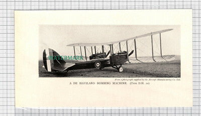 C3729) A De Haviland Bombing Machine Plane DH10 - c.1920s Book Print
