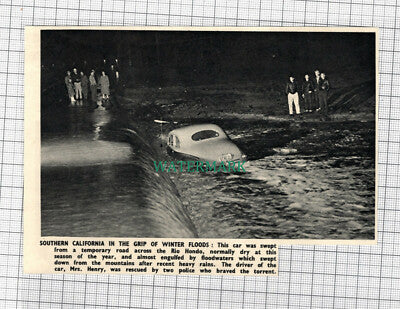 C3301) Southern California Rio Hondo Floods Mrs Henry Car - 1951 Clip