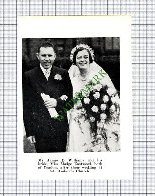 James Williams Madge Eastwood Yeadon Ronald Towers Huby - 1937 Small Cutting