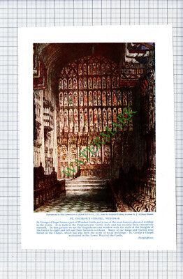 St George's Chapel Windsor - c.1920s Cutting / Print