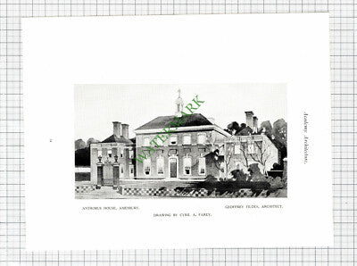 Queen's Dolls House Edwin Lutyens / Antrobus House Amesbury Fildes - 1925 Print