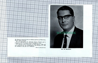 C4574) Mr M Burton Thorn Lea Welton Road Brough Hull Hockey Club - 1966 Clip